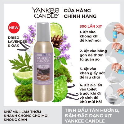 Tinh dầu tán hương đậm đặc dạng xịt Yankee Candle - Dried Lavender & Oak (42.5g)