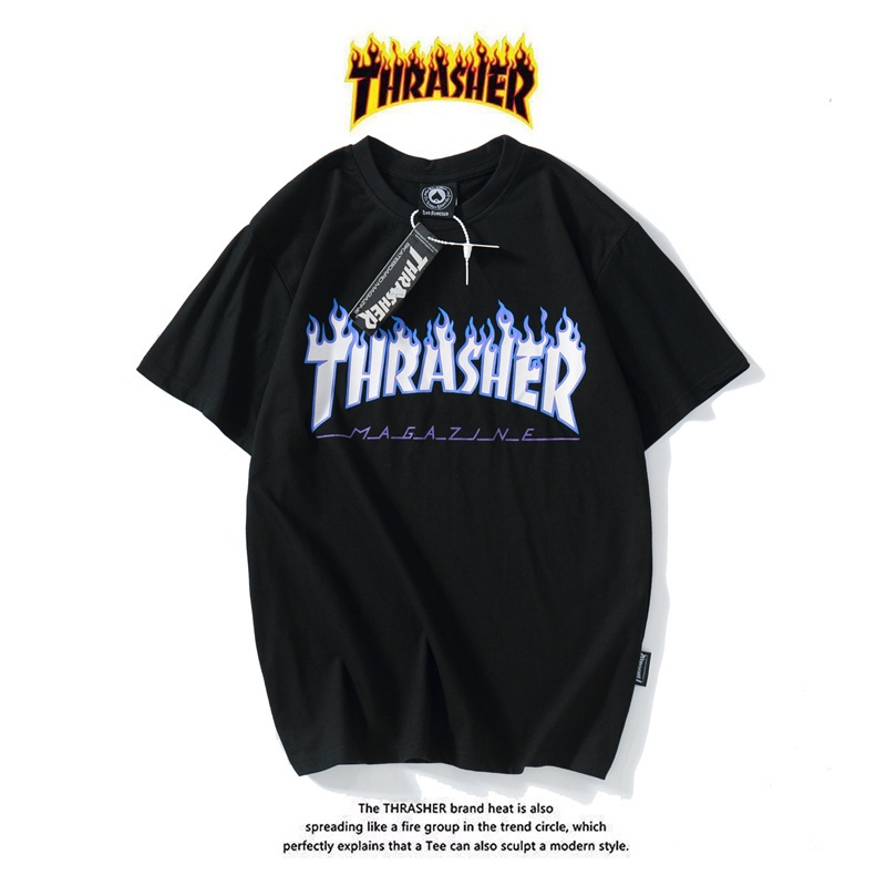 Áo thun Cotton tay ngắn In chữ Goods In Stock Thrasher cổ điển thời trang cho nam và nữ