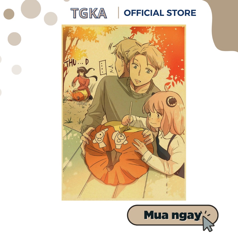 Poster anime Spy X Family , tranh dán tường manga wall decor treo tường TGKA