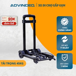Xe đẩy đi chợ gấp gọn đa năng advindeq ht-mini01, tải trọng 45kg bảo hành 12 tháng toàn quốc