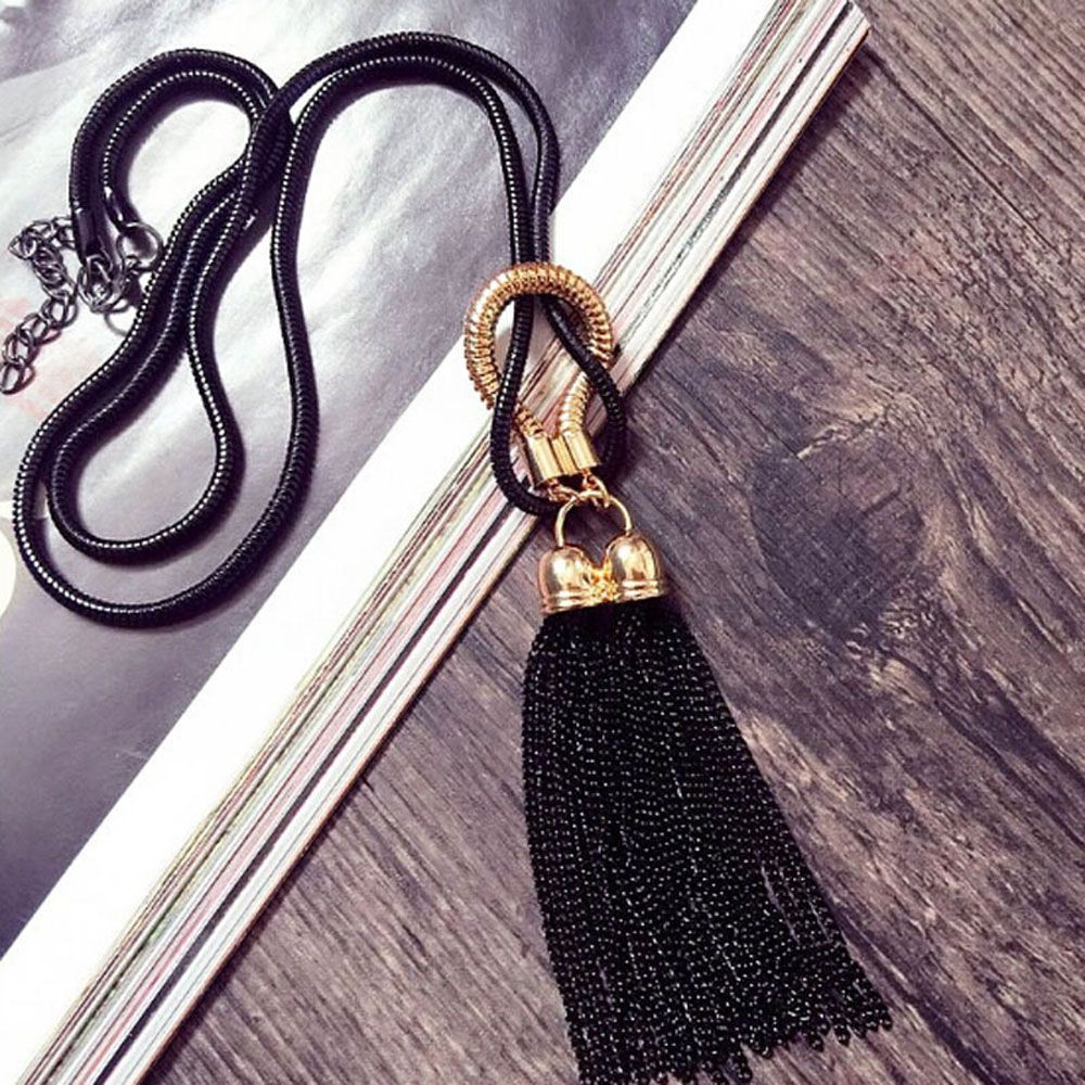 Bộ Trang Sức Vòng cổ Nhiều Lớp Bằng Kim Loại Phong Cách Punk Thời Trang Cho Nữ|Mặt Vòng cổ Tua Lông