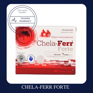 CHELA-FERR FORTE - Viên uống bổ sung sắt cho người thiếu máu, thiếu sắt, bà bầu (Hộp 30 viên).