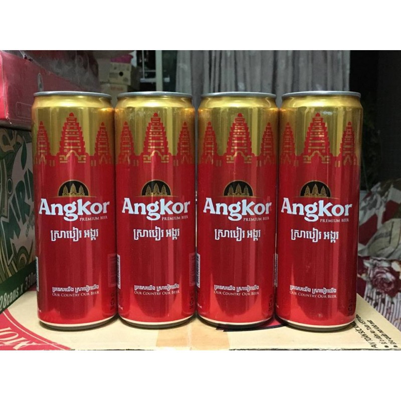 Lốc ^ lon bia angkor cao 375ml