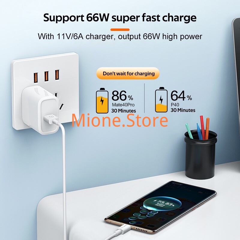 Cáp Sạc Nhanh 100W Mione Cáp Sạc Nhanh Chân USB Type C 6A 7A 66W 100w USB Sang Type C Dài 1M 2M Cho Adroid HUAWEI Xiaomi