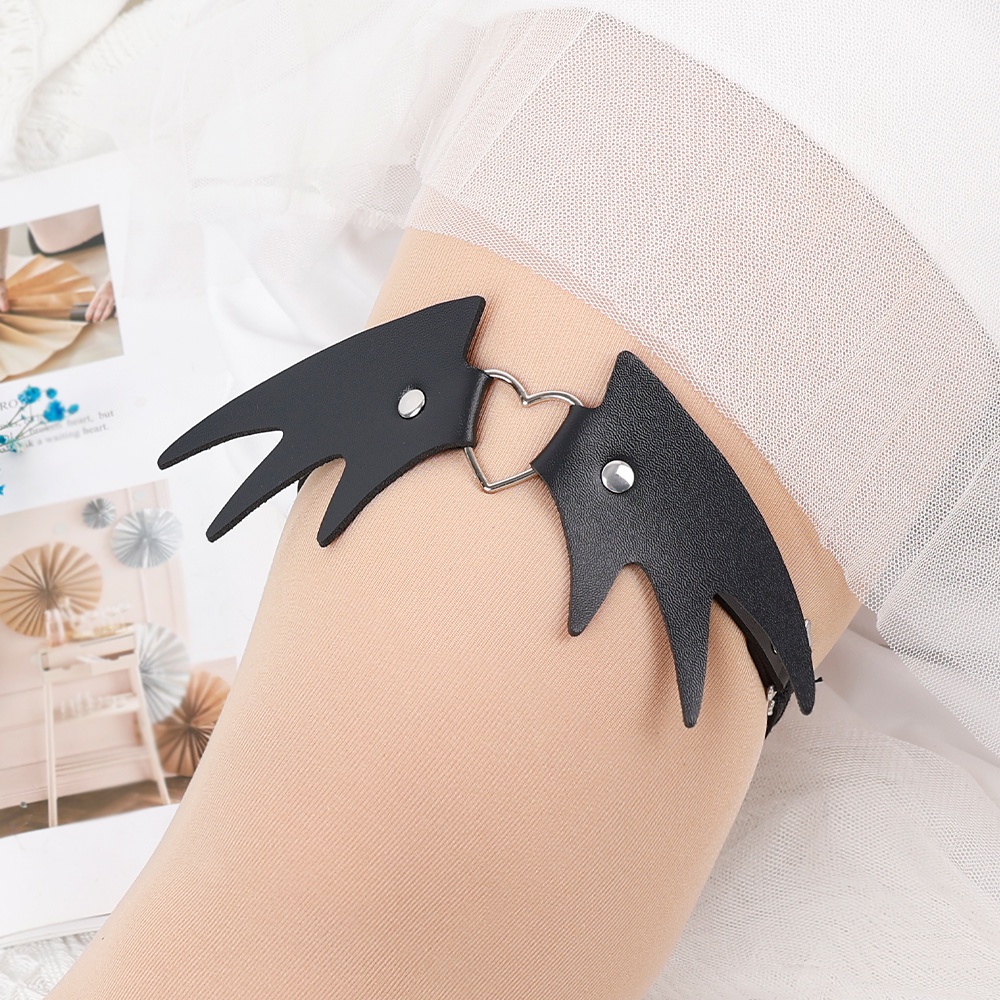 Vòng Đeo Đùi Giả Da Co Giãn Điều Chỉnh Được Phong Cách Punk / Gothic Hình Trái Tim Kim Loại Thời Trang Dự Tiệc Cho Nữ