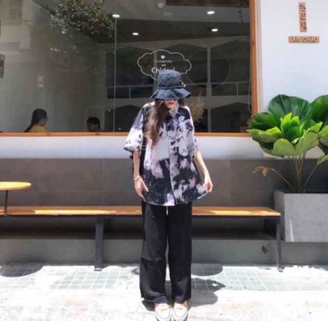 Áo sơ mi loang đen trắng HSU1