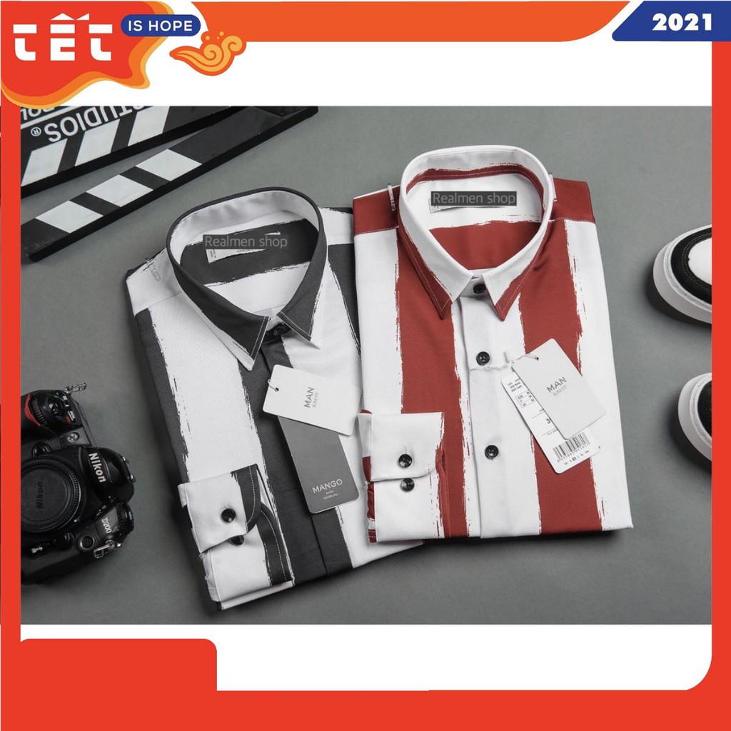 Áo sơmi nam dài tay kẻ sọc