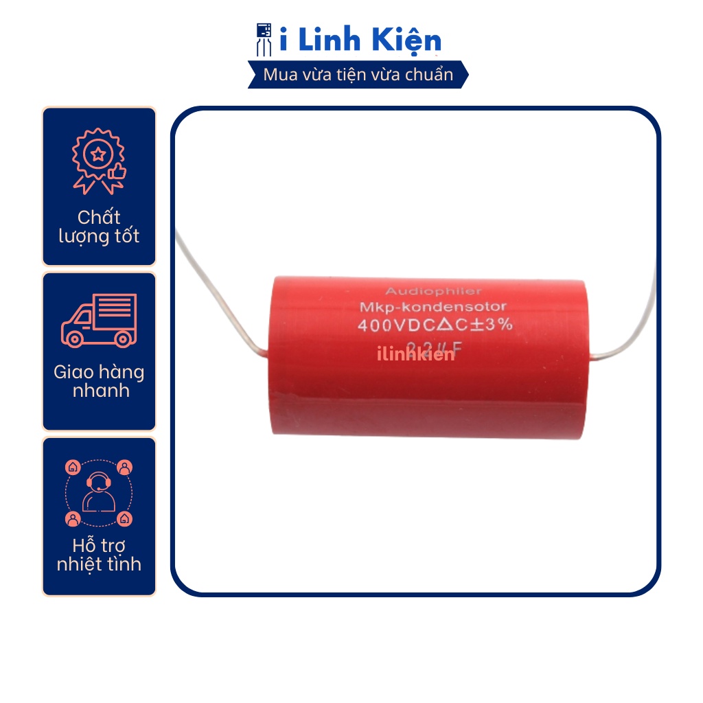 Tụ Audiophiler 2.2uF 400V 225J màu đỏ