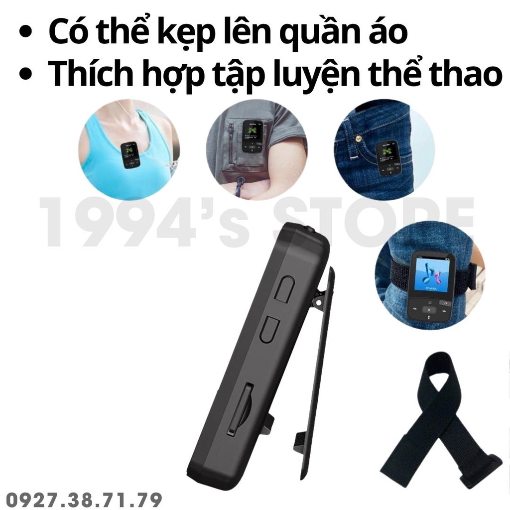 [CÓ SẴN] Máy nghe nhạc thể thao Bluetooth RUIZU X52 Lossless - Bộ nhớ 8Gb - Có kẹp áo - Siêu gọn và nhẹ - Bluetooth 5.0