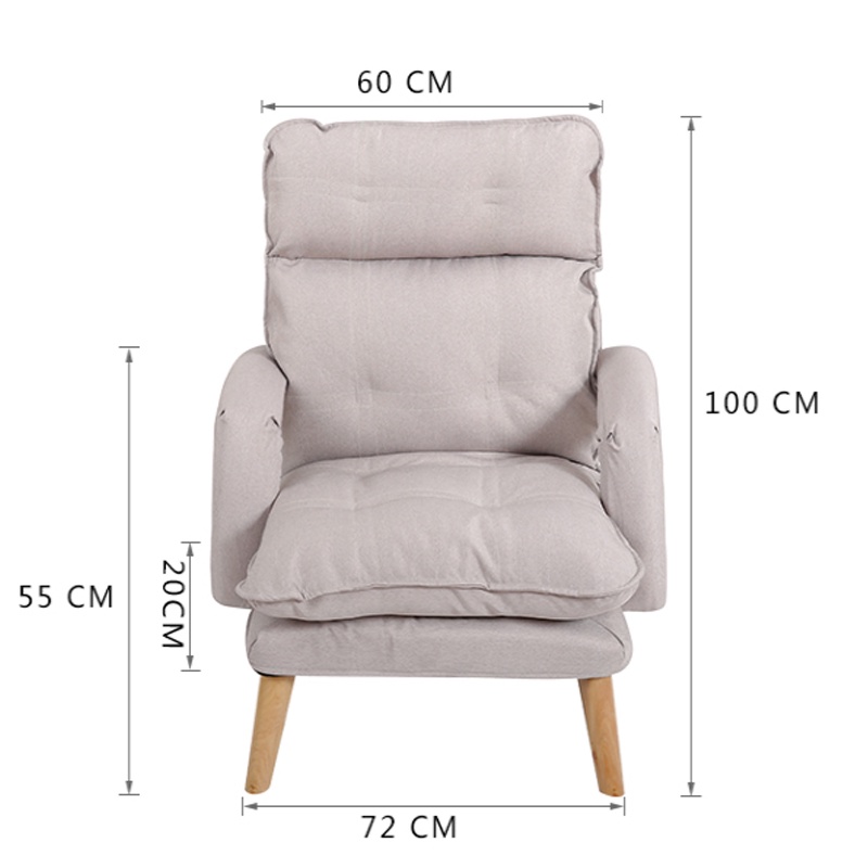 Ghế sofa giường nằm đọc sách xem phim thư giãn, phong khách, phong ngủ, ghế lười kèm đôn gác chân noithatcaocap86