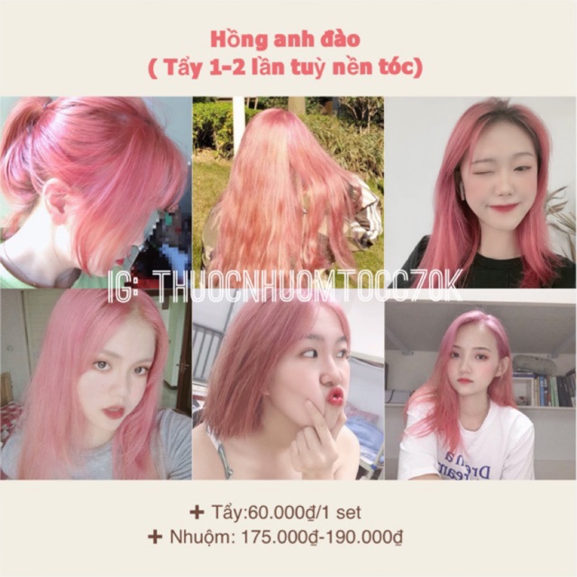 [ PHẢI TẨY] Hồng Anh Đào( TẶNG KÈM TRỢ NHUỘM + găng tay)