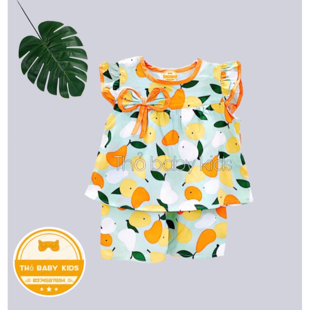 Bộ lanh/tole cánh tiên mặc nhà bé gái shop thỏ baby kids