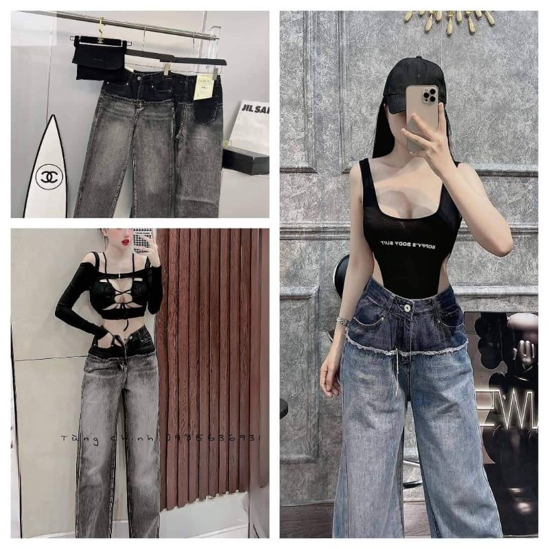 Quần jeans pha màu cạp hàng QCL1