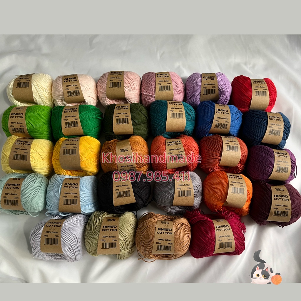 Sợi Amigo 100% Cotton 100gram/cuộn