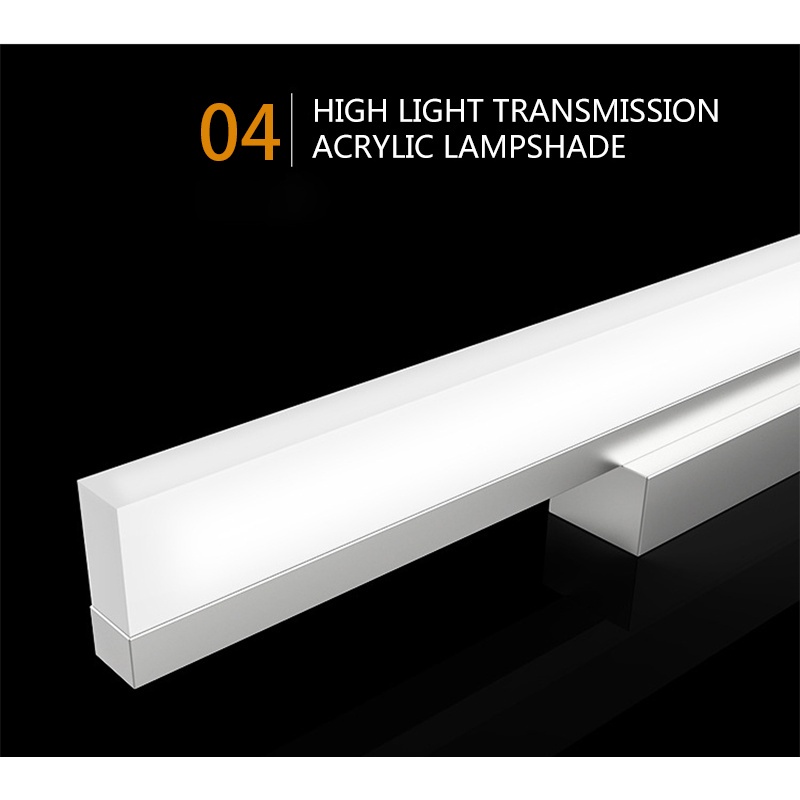 Bóng đèn led gắn tường chống sương mù kiểu gương acrylic hiện đại cho phòng tắm/phòng ngủ