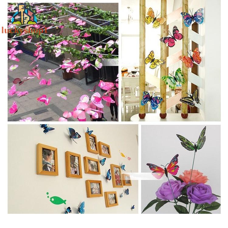 12 Bươm Bướm Dán Tường 3D Bằng Nhựa PVC Nhiều Màu Sắc Để Lựa Chọn Cho Phòng Trẻ Em #An#44635#D526c5