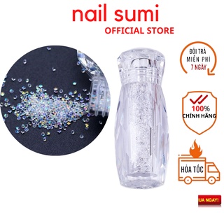 Đá rắc ống bảy màu , trắng . đá rắc móng nail