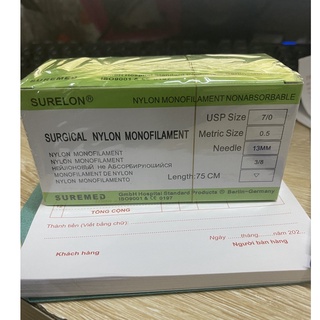 Chỉ nhấn mí nylon Surelon 7/0(hộp 12 sợi)
