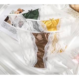 Quần lót lụa satin phối ren gợi cảm 2312
