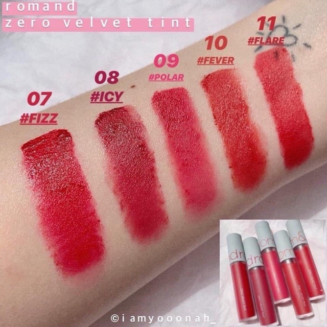 ( sẵn - full màu ) Son kem ROMAND ZERO VELVET TINT | BigBuy360 - bigbuy360.vn