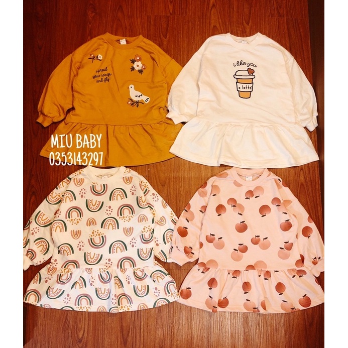 Váy nỉ da cá bé gá nhiều màu du xịn