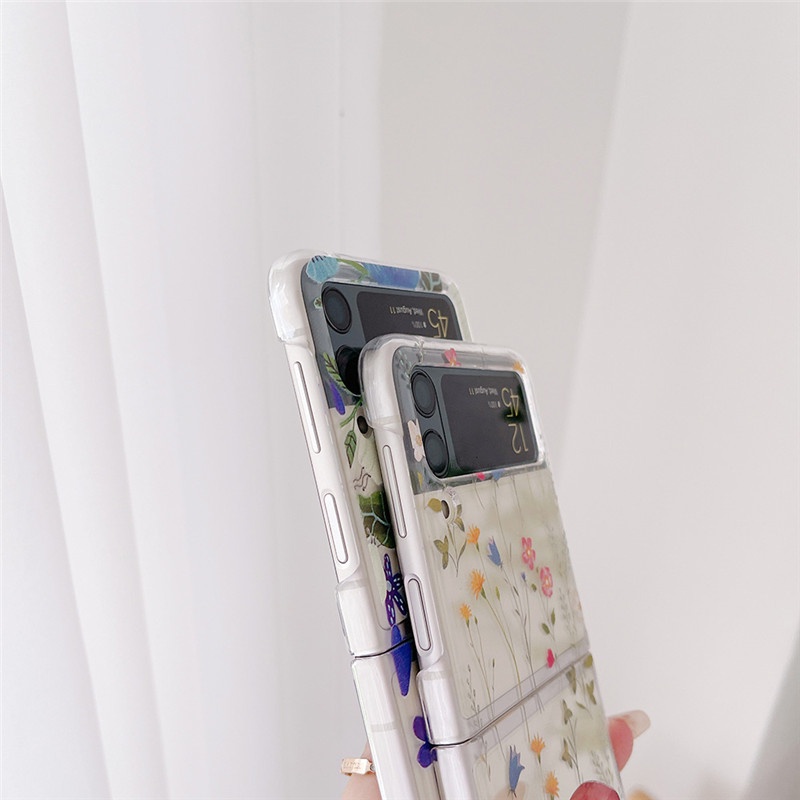 Ốp Điện Thoại Trong Suốt Chống Sốc Họa Tiết Hoa Dễ Thương Cho Samsung Galaxy Z Flip 4 Z Flip 3 5G Z Flip 4 Zflip3 Z Flip 3
