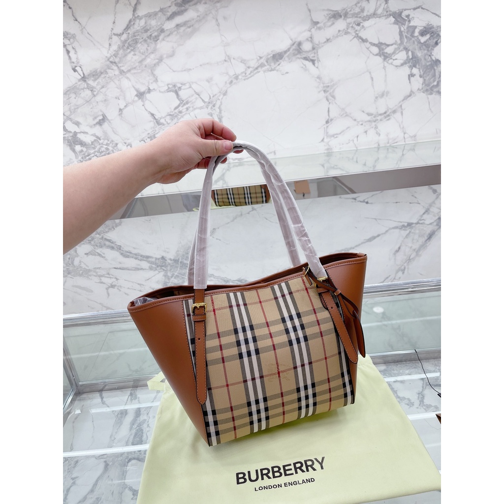 Burberry Tote bag handbag cổ điển da bò túi xách nữ Shopper Bags