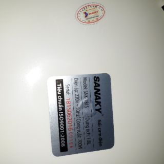 Nồi cơm điện sanaky SNK-181S 1.8L