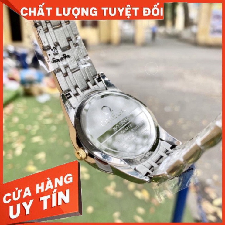 Đồng Hồ Nam omega Sapphire OM047 Case 38mm ĐEN Mặt Trăng khuyết Máy Pin Nhật