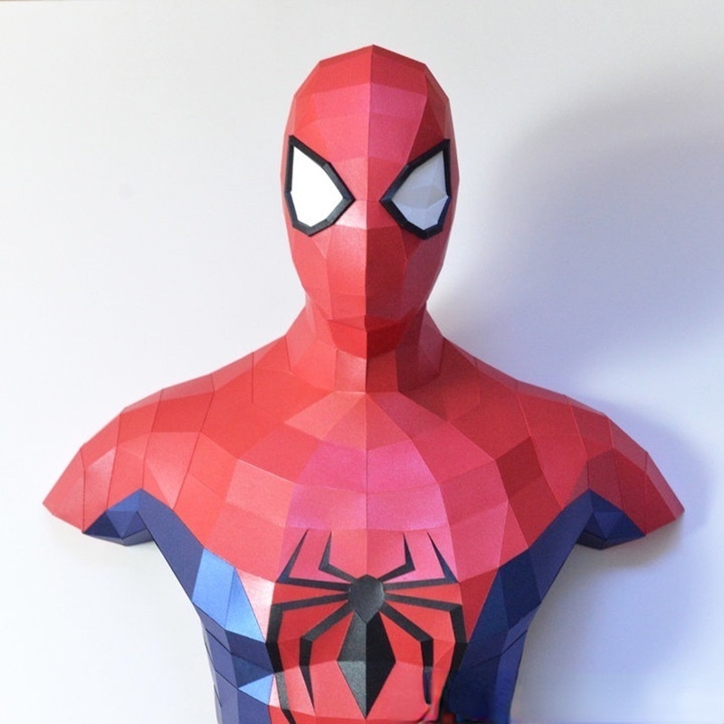 Khuôn Giấy Tạo Hình 3d Người Nhện Treo Tường Trang Trí DIY