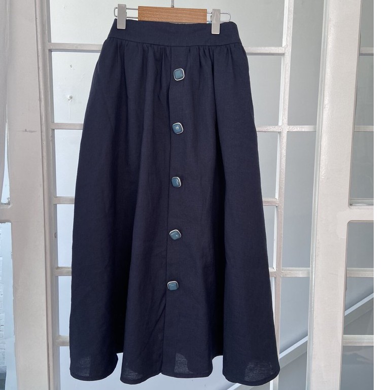 chân váy dài linen