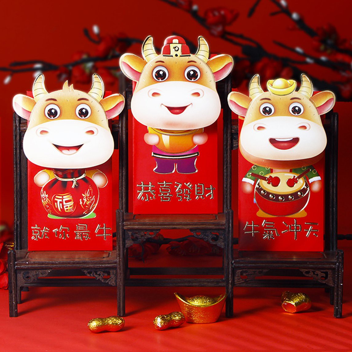 Bộ 3 Bao Lì Xì Năm Mới Họa Tiết Hoạt Hình Xinh Xắn