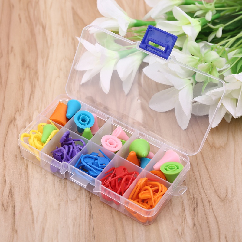 Bộ 60 Miếng Đánh Dấu + 20 Nút Chặn 2 Kích Cỡ Cho Đan Len