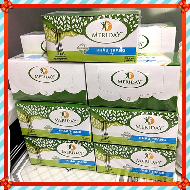 Khẩu trang y tế 3 lớp Meriday - Bông bạch tuyết | BigBuy360 - bigbuy360.vn