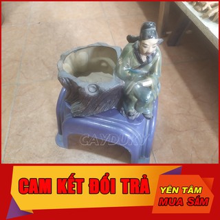 Mô Hình tiểu cảnh chậu tượng quan đọc sách thánh hiền làm chậu trồng cây bonsai - Trang trí tiểu cảnh