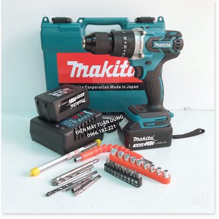 Máy khoan dùng pin Makita 168V Động cơ không chổi than 3 chức năng 100% dây đồng Dụng cụ có ích cho sửa chữa