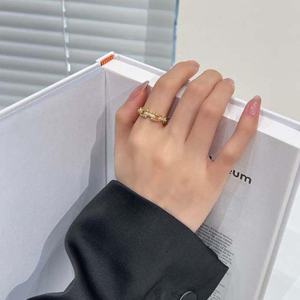 Nhẫn Cưới Dây Xích Xoắn Lãng Mạn Cho Nữ|Nhẫn Hở Thiết Kế Đơn Giản Thời Trang Cao Cấp