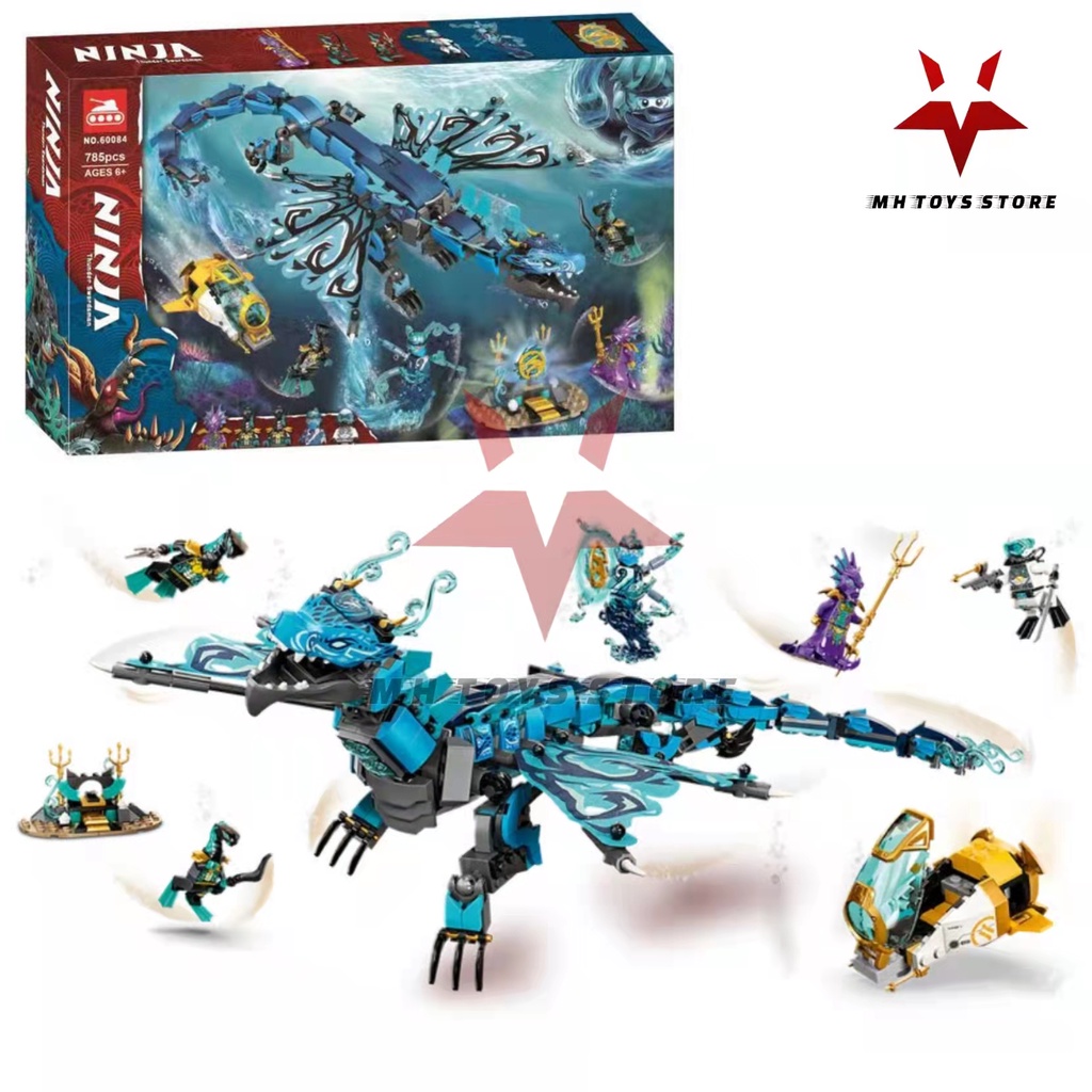 Đồ chơi lego xếp hình lắp ráp bela ninja 60084 - 785 chi tiết - bộ sưu tập ninja Rồng xanh đại chiến dưới đại dương