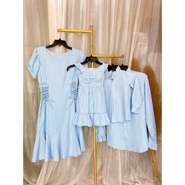 Đồng phục gia đình - đồ gia đình caro - áo gia đình caro - áo caro gia đình - đồ gia đình caro đi tiệc