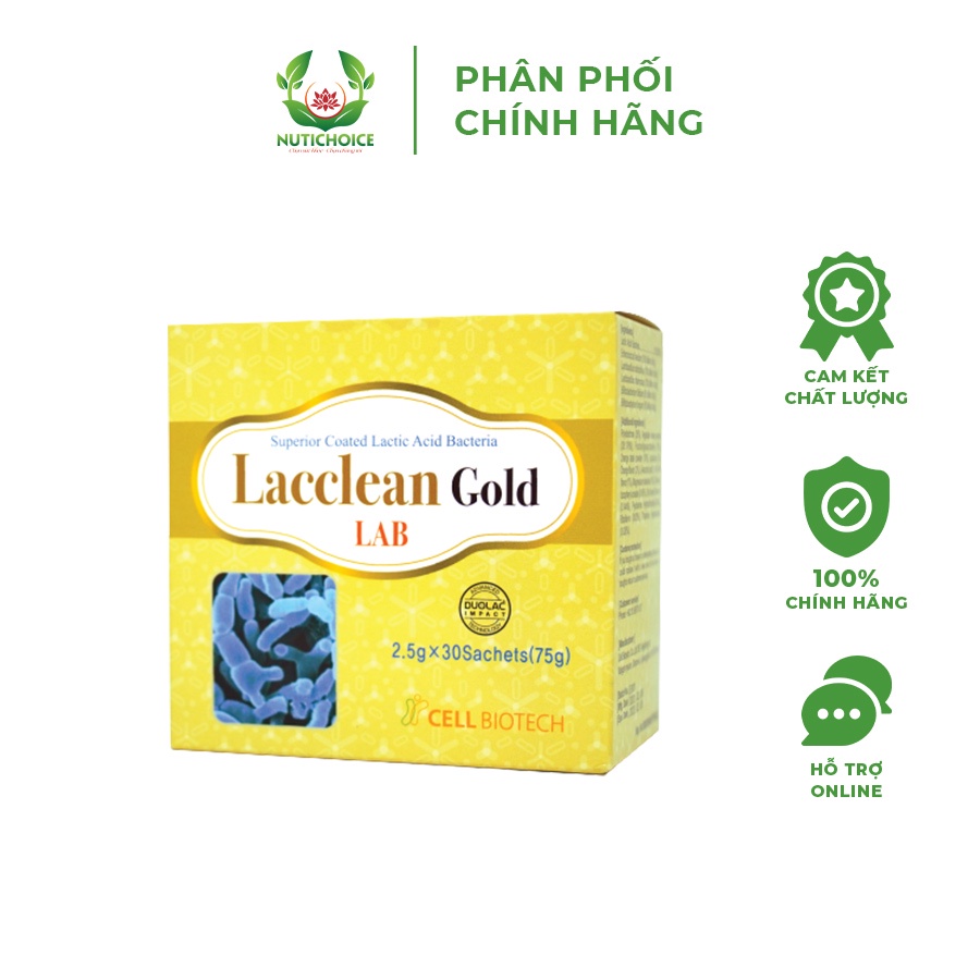 Men vi sinh hỗ trợ tiêu hóa LACCLEAN GOLD tăng cường chức năng tiêu hóa, dinh dưỡng, hấp thu và miễn dịch