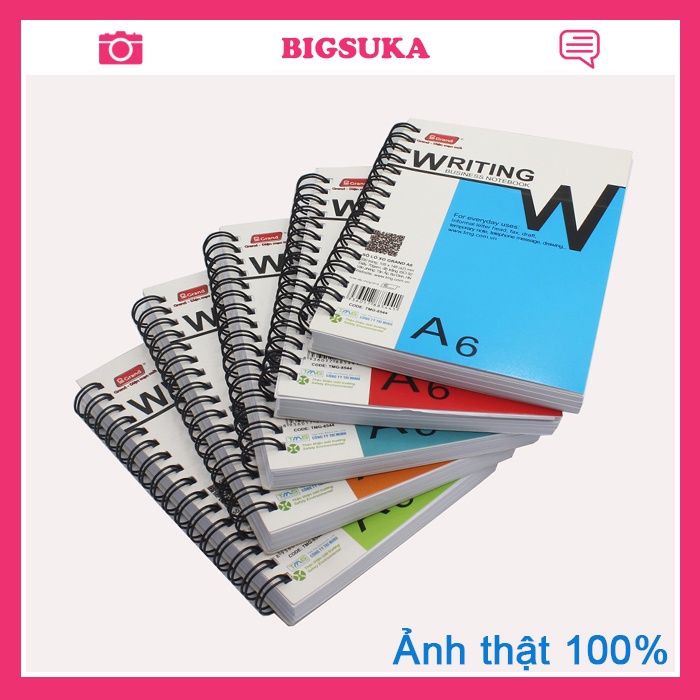 Sổ lò xo A6 kẻ ngang 200 trang Lax/Pgrand - giúp ghi chép tiện lợi BIGSUKA