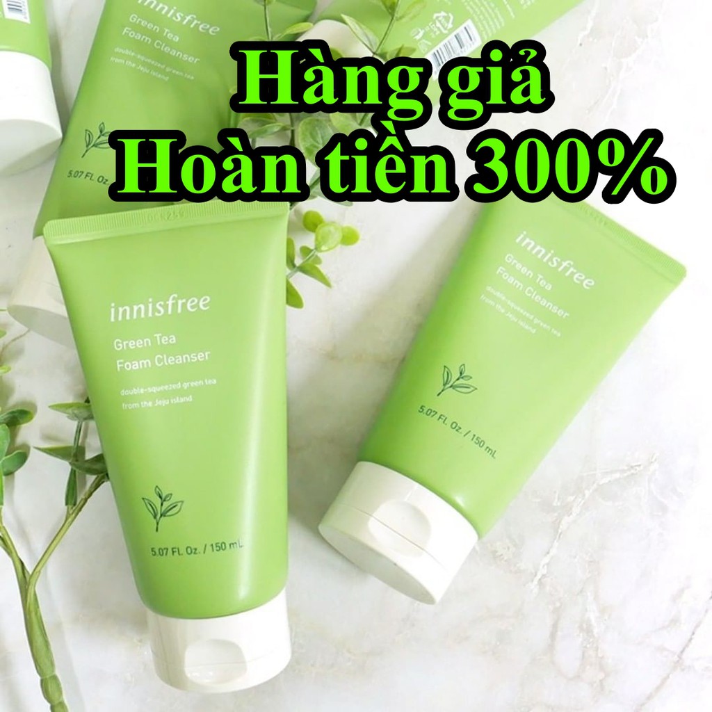 {Hàng Giả Hoàn Tiền 300%} Sữa rửa mặt làm sạch innisfree Green Tea Foam Cleanser 150ml