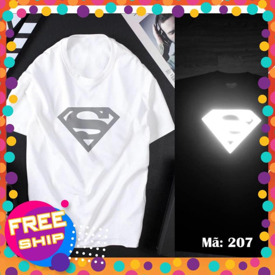 ÁO THUN TAY LỠ PHẢN QUANG UNISEX SUPERMAN HAI MÀU ĐEN TRẮNG CHẤT ĐẸP CAO CẤP