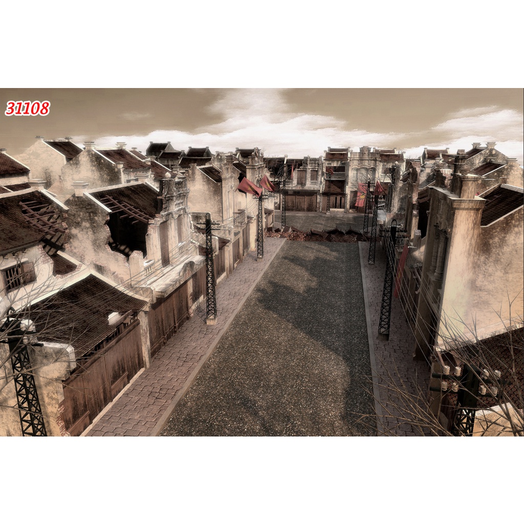 Tranh lụa 3D phong cách Hà Nội xưa siêu thực