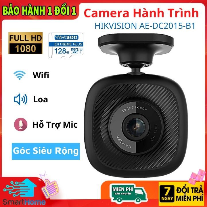 Camera Hành Trình - Camera Góc Siêu Rộng HIKVISION AE-DC2015-B1, Tích Hợp Mic và Loa, Full HD 1080