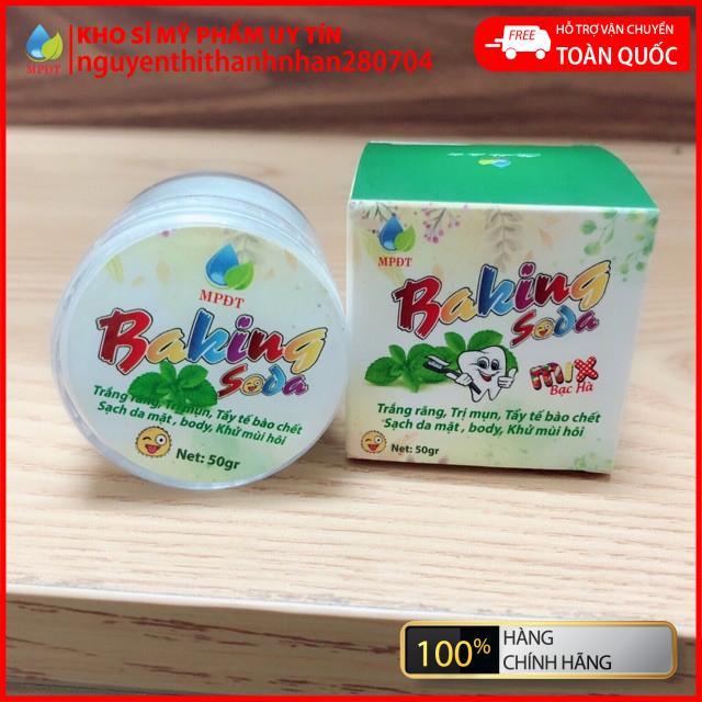 ( CHÍNH HÃNG )Baking soda mix Bạc Hà - Làm Trắng răng,Thơm miệng,giảm mụn, Mịn da,Khử mùi, Tẩy da chết…  .