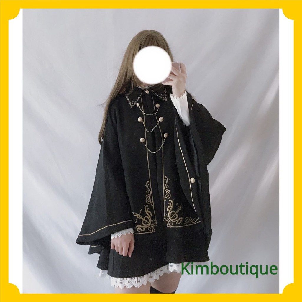 AE320 Áo choàng thêu Dark Lolita Gothic (kèm video tự quay) Sechu-7320