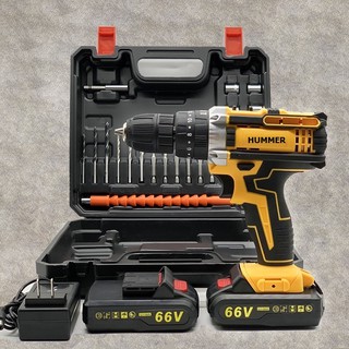 Máy khoan pin, máy khoan bê tông dùng pin hummer 66v tặng bộ mũi khoan