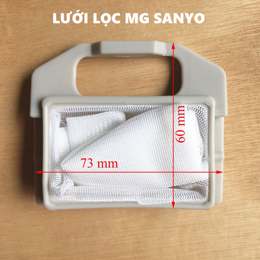 Túi lọc rác máy giặt Sanyo 60x73mm [SẴN HÀNG] lưới lọc rác máy giặt Sanyo chọn kích thước như hình