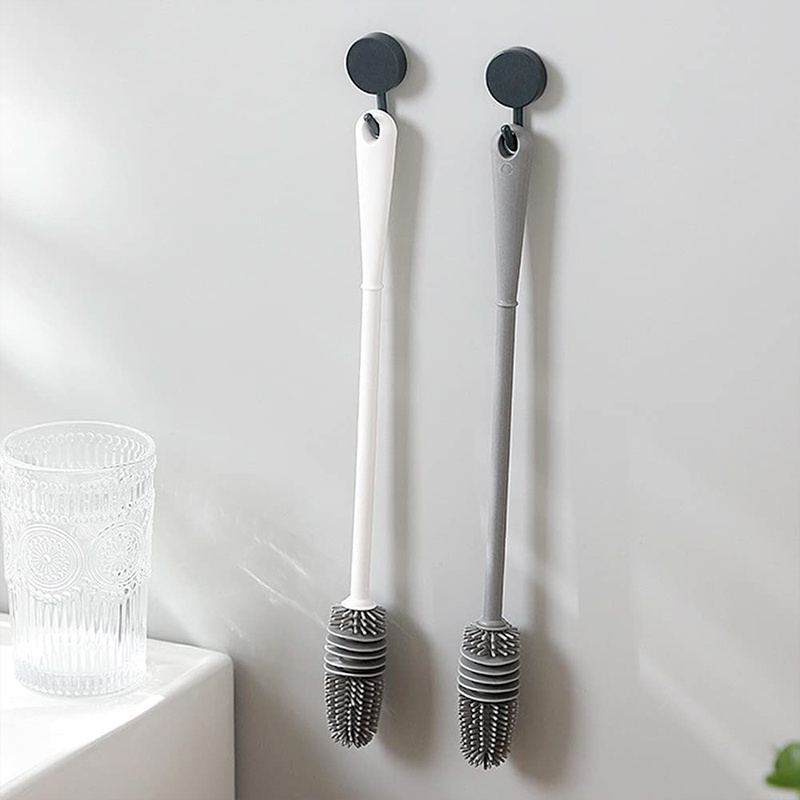 Cọ Vệ Sinh Bình Sữa Bằng Silicone Có Tay Cầm Dài Xoay 360 Độ Tiện Dụng